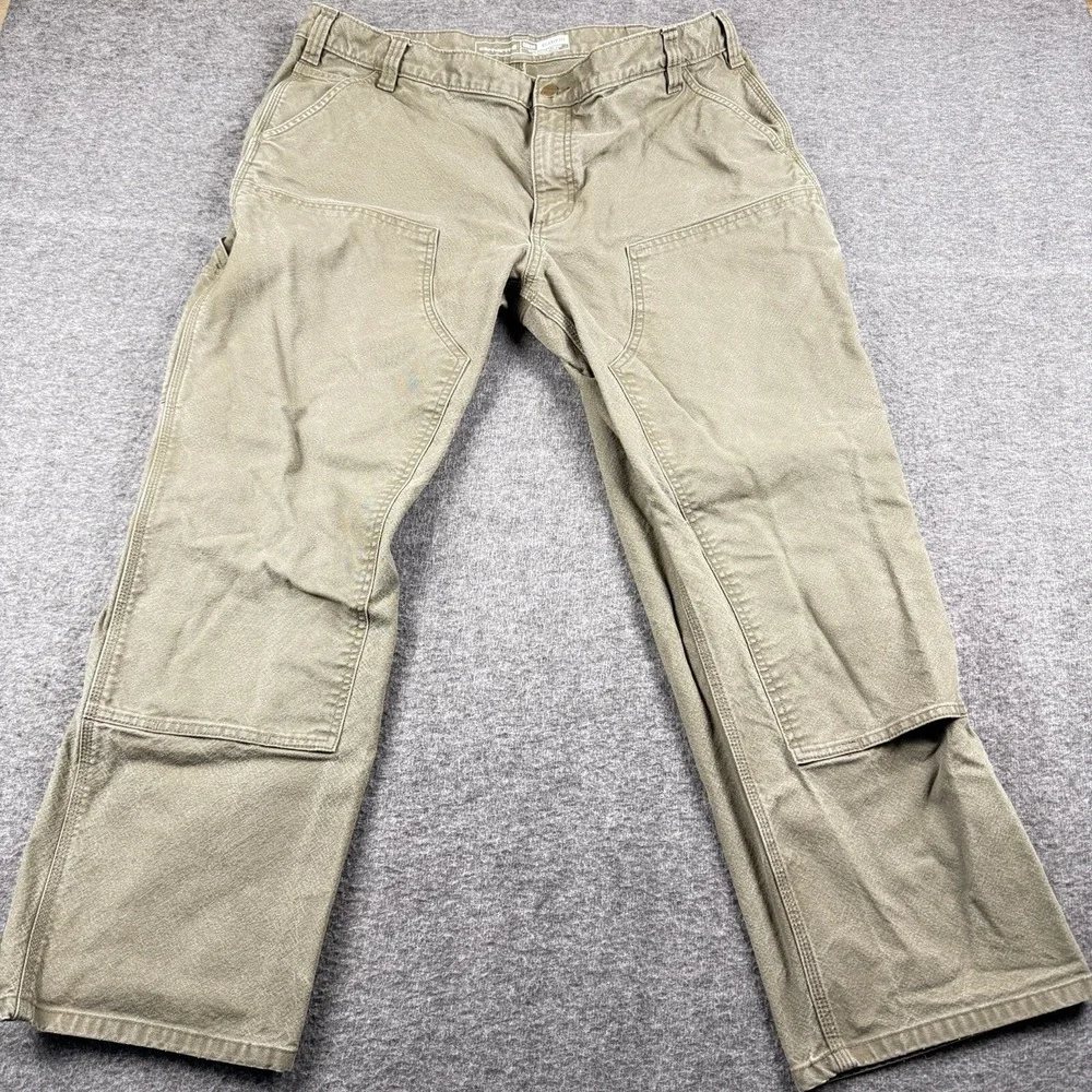 Carhartt Pants Mens 40x30 Brown Rugged Flex Relaxed Duck Canvas Double Knee Work